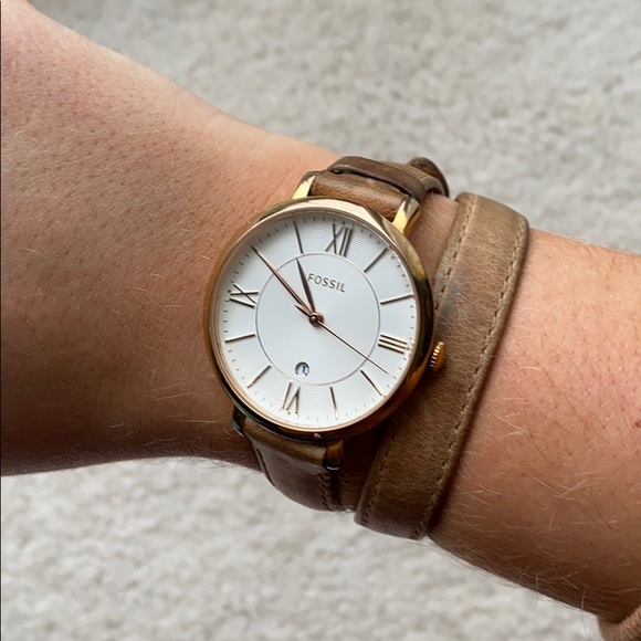 fossil double wrap watch